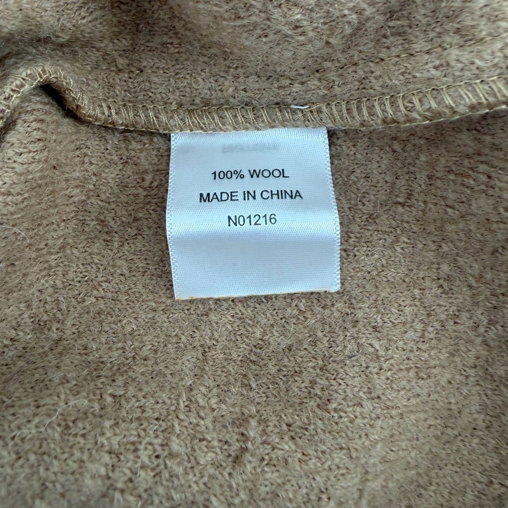 Appleseeds Womens Large 100%‎ Wool Mock Neck Button Front Jacket Camel Tan L - Picture 5 of 6